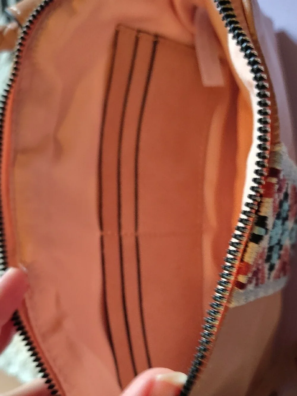 Peachy Tan Leather Wristlet